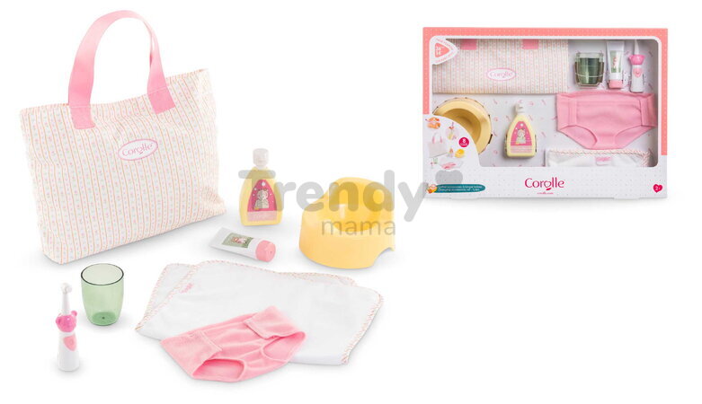 Prebaľovacia taška pre bábiku Changing Accessories Set Tulips Corolle pre 30-36 cm bábiku 8 doplnkov od 24 mes