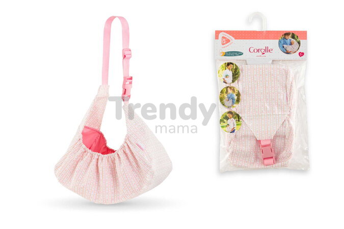 Nosič pre bábiku Carrier Bag Tulips Corolle ružový pre 36 cm bábiku s nastaviteľným popruhom