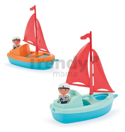 Plachetnica s námorníkom Écoiffier dĺžka 24,5 cm tyrkysová od 18 mes ECO145-C