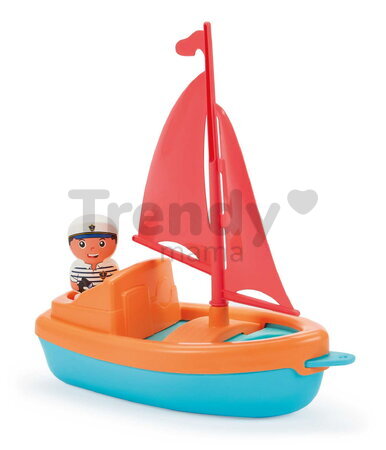 Plachetnica s námorníkom Écoiffier dĺžka 24,5 cm) oranžová od 18 mes ECO145-D