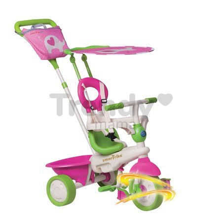 Trojkolka Safari Elephant Touch Steering smarTrike so slnečníkom, ružovo-zelená od 10 mes