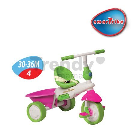 Trojkolka Safari Elephant Touch Steering smarTrike so slnečníkom, ružovo-zelená od 10 mes