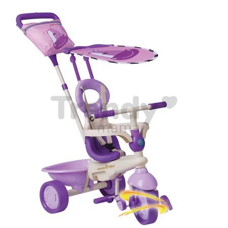 Trojkolka Safari Hippo Touch Steering smarTrike so slnečníkom fialová od 10 mes