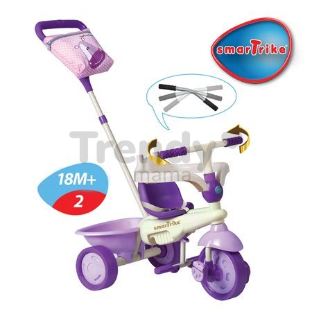 Trojkolka Safari Hippo Touch Steering smarTrike so slnečníkom fialová od 10 mes