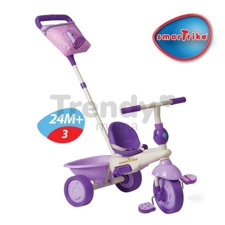 Trojkolka Safari Hippo Touch Steering smarTrike so slnečníkom fialová od 10 mes