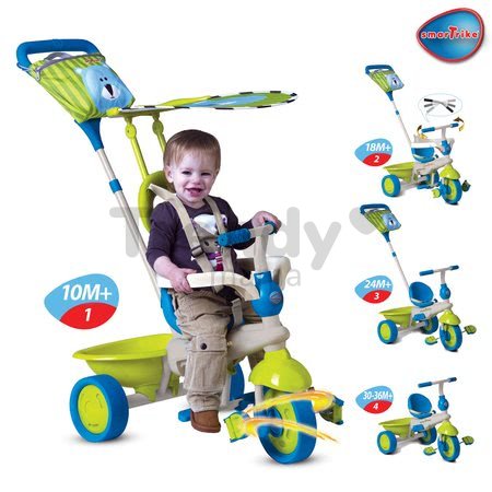 Trojkolka Safari Medveď Touch Steering smarTrike zeleno-modrá od 10 mes