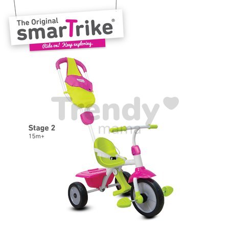 Trojkolka Play GL Pink 3v1 smarTrike s vodiacou tyčou ružovo-zelená od 10 mes
