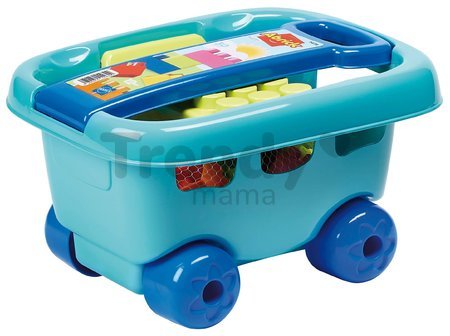 Vozík na ťahanie so stavebnicou Abrick Maxi Écoiffier s farebnými kockami 30 kusov od 18 mes