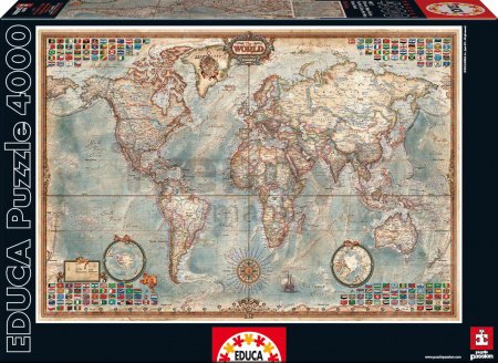 Puzzle The World Executive Map Educa 4000 dielov od 15 rokov