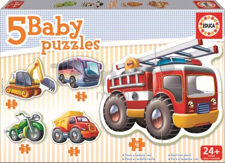 Baby puzzle Dopravné prostriedky Educa 5-obrázkové od 24 mes