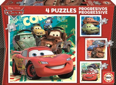Puzzle Disney Autá 2 Educa 25-20-16-12 dielov od 24 mes