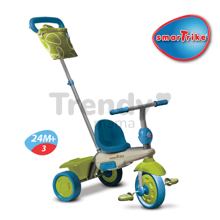 Trojkolka Vanilla Touch Steering smarTrike zeleno-modrá od 10 mes