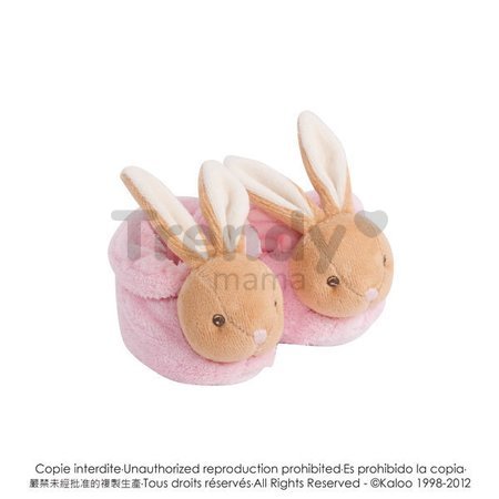 Plyšové papučky Plume-Rattle Booties Pink Kaloo s hrkálkou 10 cm v darčekovom balení pre najmenších ružové