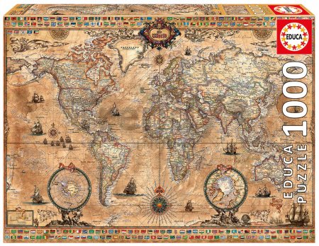 Puzzle Antique World Map Educa 1000 dielov od 12 rokov