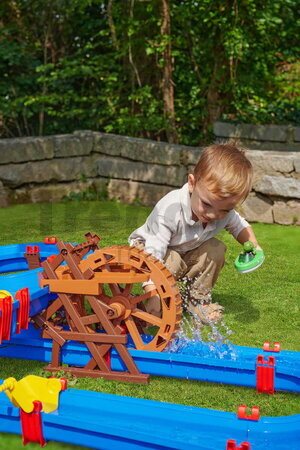 Vodná dráha s vodným kolesom WaterWheel AquaPlay viacposchodová so šmykľavkou a 2 loďky s 2 figúrkami