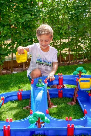 Vodná dráha Mega Water Wheel AquaPlay viacposchodová s vodným mlynom a šmykľavkou s loďkami figúrkami a doplnkami