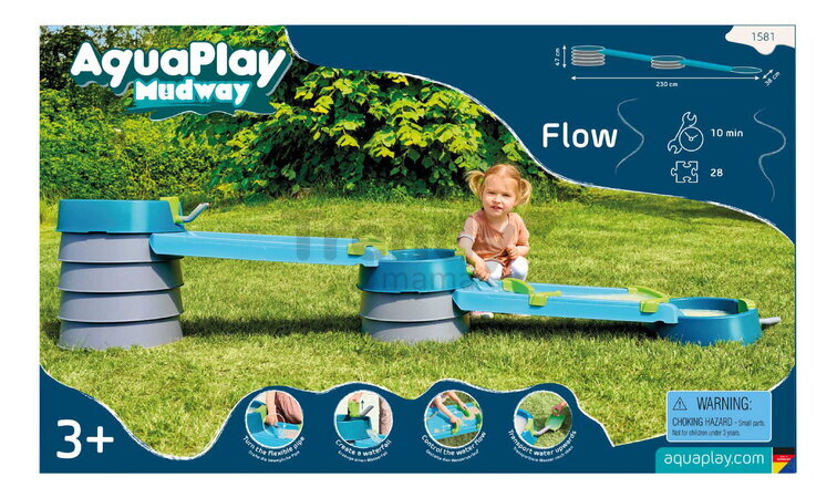 Vodná a bahenná dráha s dĺžkou 2,3 m Mudway Flow AquaPlay so stavidlami a regulátorom prietoku s UV filtrom