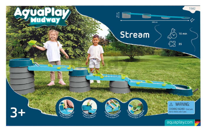 Vodná a bahenná dráha s dĺžkou 3 m Mudway Stream AquaPlay so stavidlami a regulátorom prietoku s UV filtrom