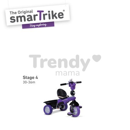 Trojkolka Dream Team Purple&Black Touch Steering 4v1 smarTrike s tlmičom fialovo-čierna od 10 mes