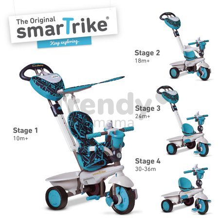 Trojkolka Dream Team Blue Touch Steering 4v1 smarTrike modro-šedá od 10 mes