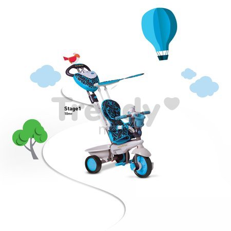 Trojkolka Dream Team Blue Touch Steering 4v1 smarTrike modro-šedá od 10 mes