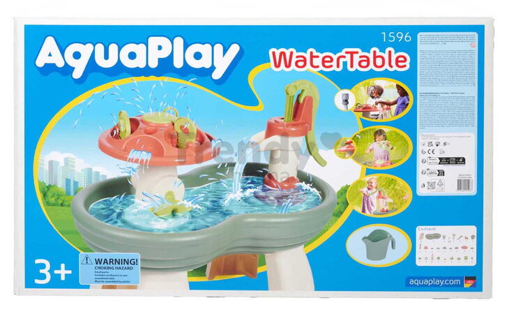 Vodná dráha stôl WaterTable Pastel AquaPlay s vodnou pumpou a vodný hríb s funkciou vodopádu a fontány