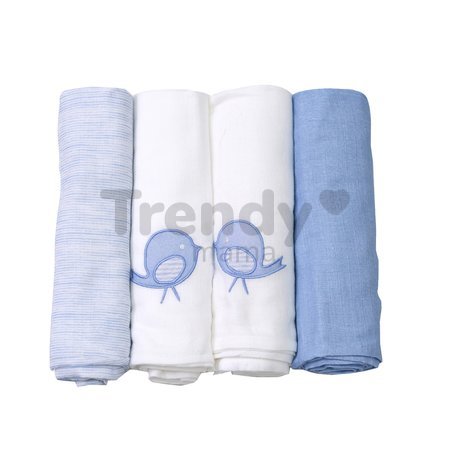 Bavlnené plienky toTs-smarTrike extra veľkosť 4 kusy 100% prírodná bavlna modré od 0 mesiacov