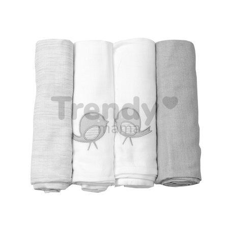 Bavlnené plienky toTs-smarTrike extra veľkosť 4 kusy 100% prírodná bavlna šedé od 0 mesiacov