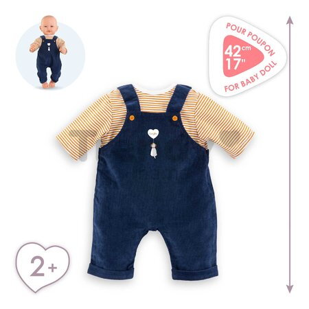 Tričko a overal pre bábiku T-shirt & Navy Blue Overall Mon Grand Poupon Corolle pre 42 cm bábiku od 24 mes
