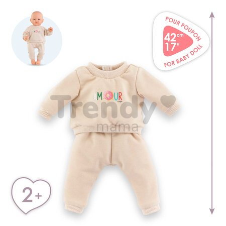 Tepláková súprava pre bábiku Beige Tracksuit Mon Grand Poupon Corolle pre 42 cm bábiku od 24 mes