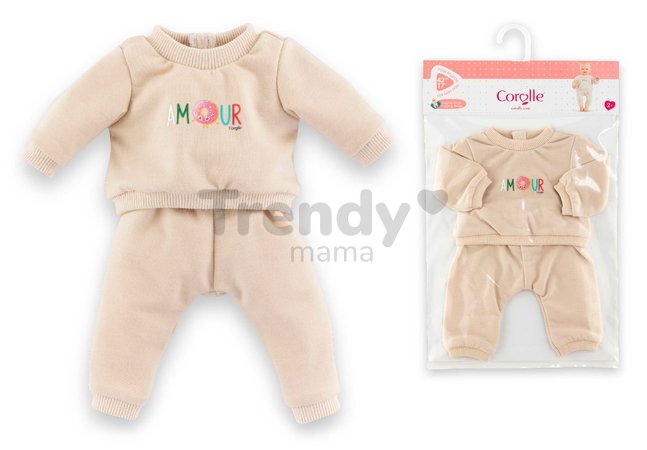 Tepláková súprava pre bábiku Beige Tracksuit Mon Grand Poupon Corolle pre 42 cm bábiku od 24 mes