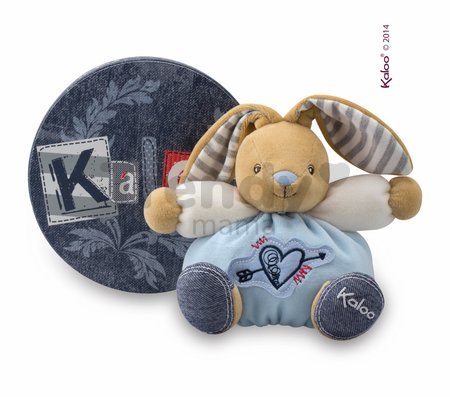 Plyšový zajačik Blue Denim - Sweet Heart Kaloo 18 cm v darčekovom balení pre najmenších modrý