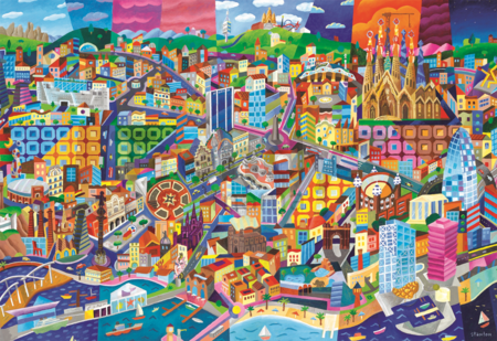Puzzle Barcelona, Philip Stanton Educa 1500 dielov