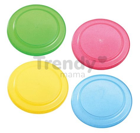 Lietajúci tanier Écoiffier priemer 23 cm priesvitný červený/modrý od 18 mes