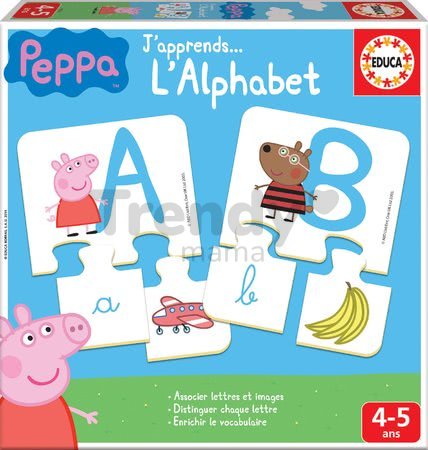 Náučná hra Učíme sa ABC Peppa Pig Educa s obrázkami a písmenami 78 dielov od 4-5 rokov