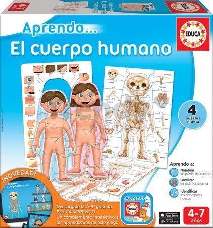 Náučné hry Učíme sa Naše telo Educa 4 puzzle po španielsky od 4-7 rokov