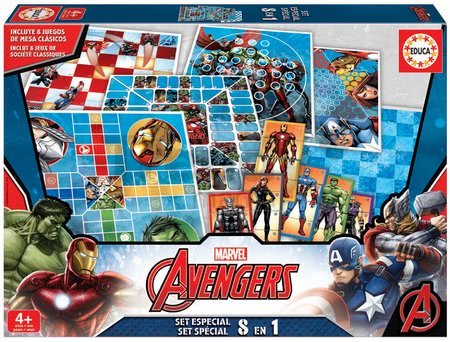 Spoločenské hry Avengers 8v1 Special set Educa po anglicky od 4 rokov