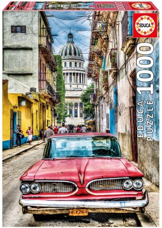 Puzzle Genuine Vintage car in old Havana Educa 1000 dielov od 12 rokov