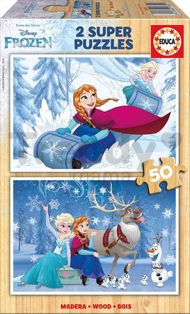 Drevené puzzle Frozen Educa 2x50 dielov od 5 rokov