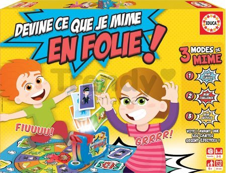 Spoločenská hra Devine Ce Que Je Mime En Folie! Educa francúzsky pre 2-6 hráčov od 6 rokov