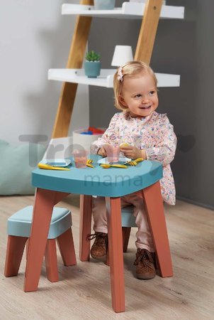 Stôl s dvoma stoličkami Dinning Table Vert Azur Écoiffier s jedálenskou súpravou 13 doplnkov od 18 mes
