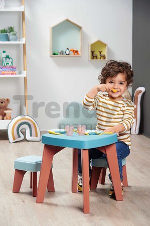 Stôl s dvoma stoličkami Dinning Table Vert Azur Écoiffier s jedálenskou súpravou 13 doplnkov od 18 mes