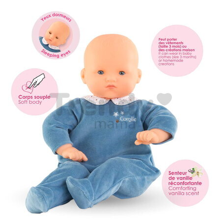 Bábika na obliekanie Bébé Chéri Starry Sky Mon Grand Poupon Corolle s modrými klipkajúcimi očami 52 cm