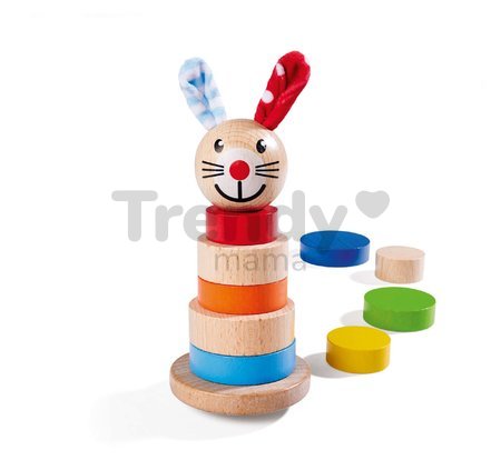 Drevená skladacia veža Baby Stapel Tower Rabbit Eichhorn 11 dielov výška 20 cm od 12 mes