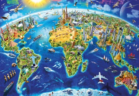 Puzzle Genuine World Landmarks Globe Educa 2000 dielov od 11 rokov