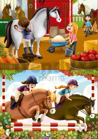 Rozprávkové puzzle Preteky koníkov Educa 2x48 dielov