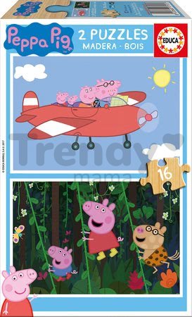 Drevené puzzle Peppa Pig Educa 2x 16 dielov od 4 rokov