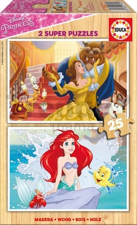 Drevené puzzle Disney Princezné Educa 2x 25 dielov od 4 rokov