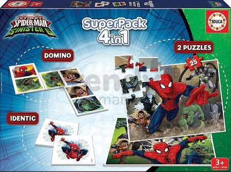 Puzzle Spiderman SuperPack 4v1 Educa 2x puzzle, 1x domino a pexeso