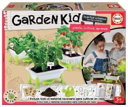 Malý záhradník - bylinky Strawberry-Mint-Basil Educa Nature so záhradníckymi potrebami od 5 rokov